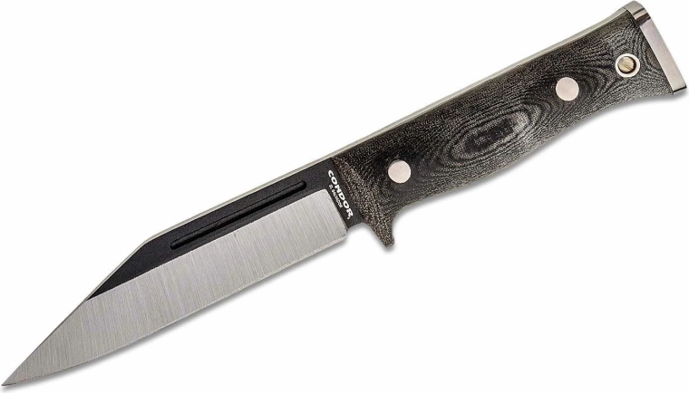 Condor Sigrun Tactical Knife 14.3 cm, Black-Grey, Micarta, Kydex + Leather Sheath