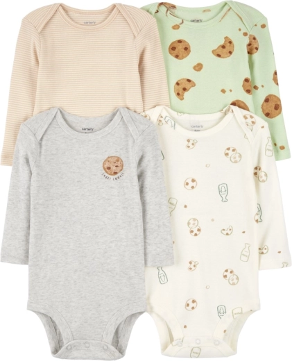 Carter's baby long-sleeve bodysuits Milk & Cookies, 4 pcs, size 56