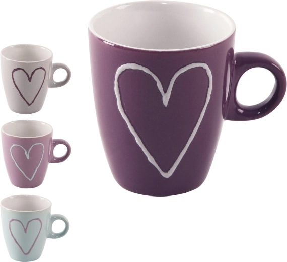 Keramička šalica s motivom srca 230 ml (mix varijanta)