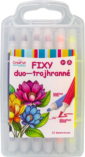 CreaFun Duo trokutasti flomasteri, set 12 boja