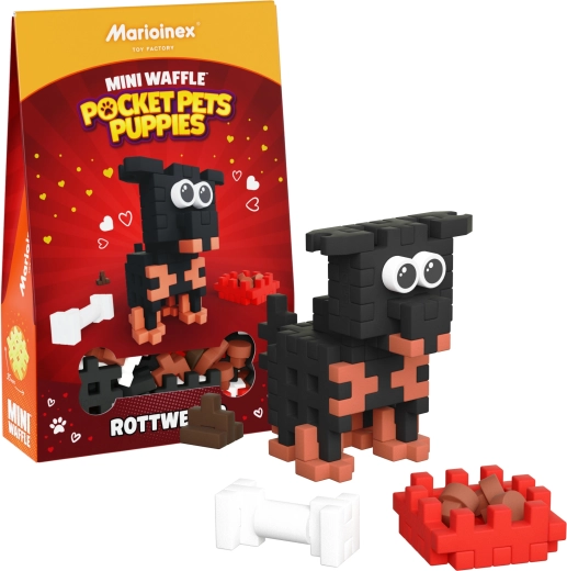 Stavebnica Mini Waffle Pocket Pets štene Rottweiler