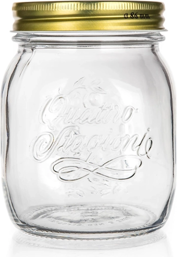 Staklenka Quattro Stagioni 0,7 l sa staklenim tijelom i metalnim poklopcem