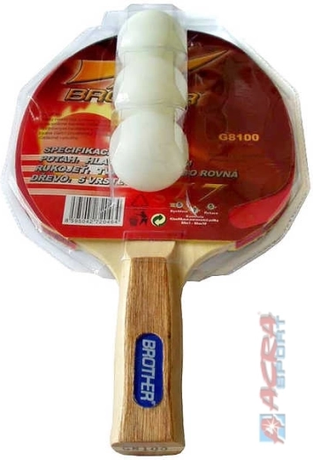 Reket za stolni tenis Acra brother 2-star + 3 loptice