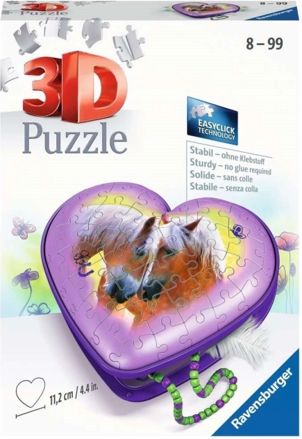Ravensburger 3D puzzle srce Konji – škrinjica za nakit 54 dijelova