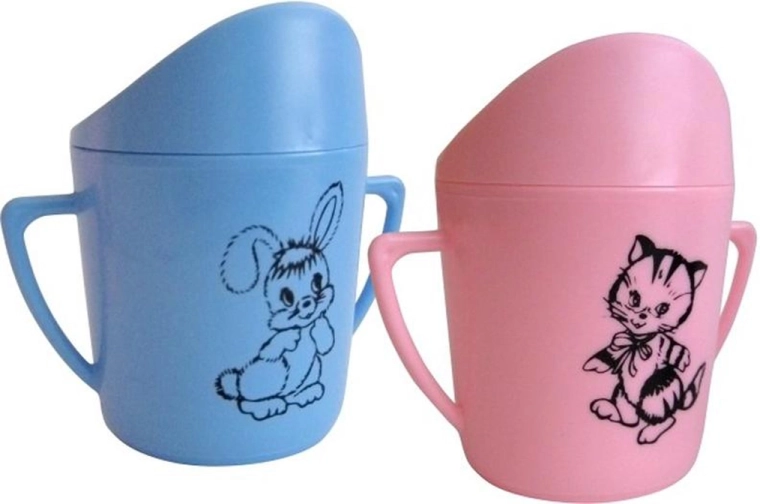 Dječja čaša s kljunom 250 ml – ružičasta s printom