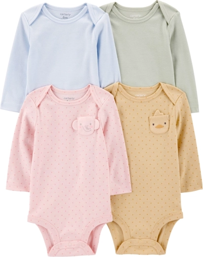 Carter's dječja bodija s dugim rukavima, set 4 kom, za djevojčice, vel. 56