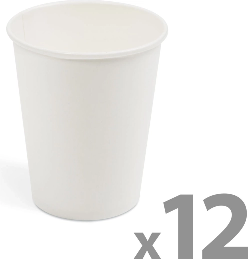 White paper cups 2.5 dl, 12 pcs
