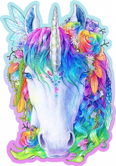 Drvene puzzle stilski jednorog 150 dijelova WOODEN CITY