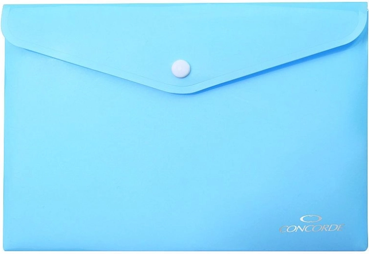 A5 document folder with snap fastener, pastel blue