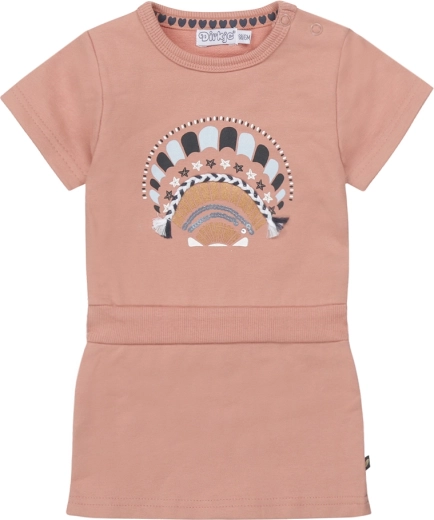 Dirkje djevojačka haljina s kratkim rukavima, puderasto ružičasta, vel. 98