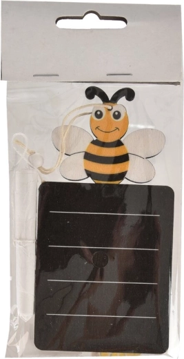 Drvena pločica za pisanje s pčelicom 7 × 13 cm, crna