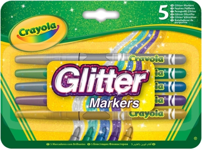 Crayola perivi glitter flomasteri, 5 boja