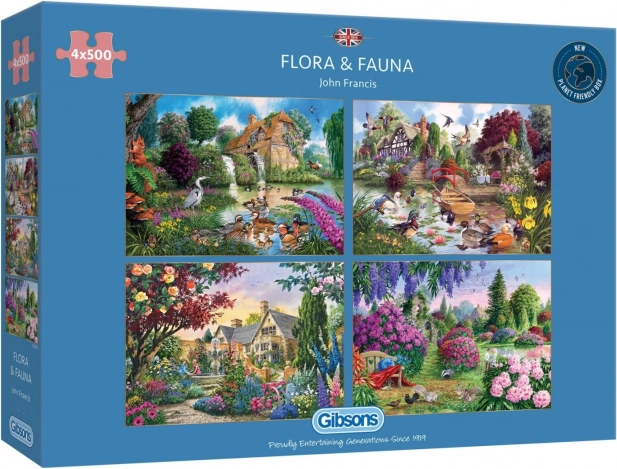 Gibsons Puzzle Flora i Fauna 4x500 dijelova