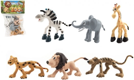Vesela safari životinjica ZOO, plastični set 6 kom (9–10 cm)