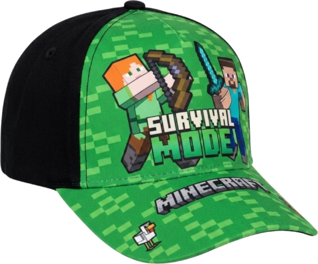 Kids' Minecraft baseball cap Survival Mode green-black