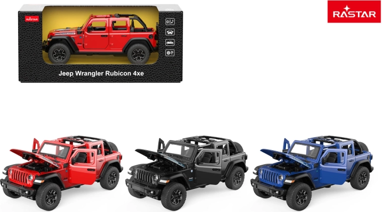 Metalni autić Jeep Wrangler Rubicon Rastar 1:32 plavi