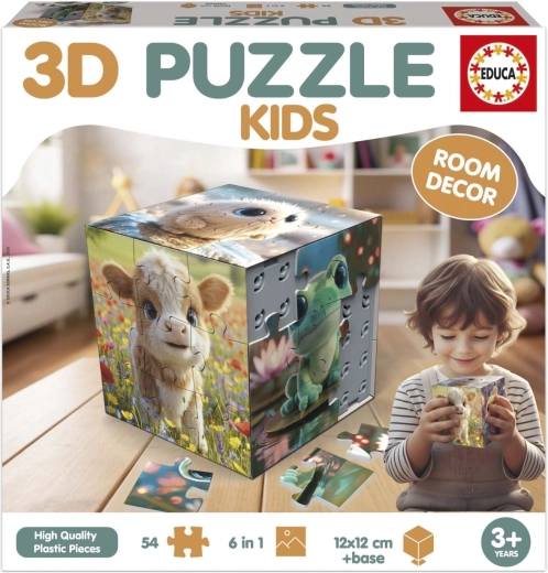 Educa 3D puzzle kocka životinjice 54 dijelova