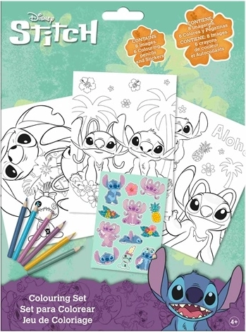 Disney Stitch set za bojanje s bojicama i naljepnicama