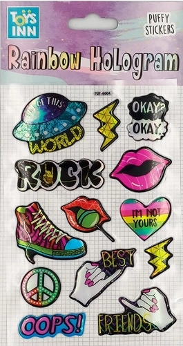 Holographic Stickers Rainbow ROCK – colorful rainbow set