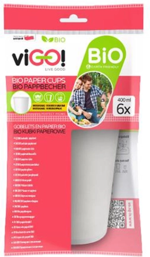 Bio papirnate čaše 400 ml VIGO, 6 kom