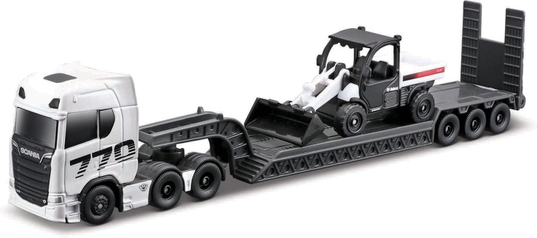 Maisto Mini Work Machines Set with Large Scania 770S Tractor, Toolcat 5600 and Bucket