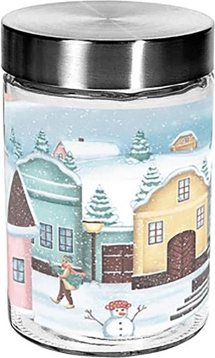 Staklena posuda za kolače TORO 1100 ml s motivom selca