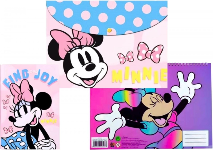 Set bilježnice, bloka s naljepnicama i mape Disney Minnie