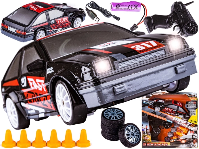 RC drift auto 1:24 4WD 2,4 GHz crno - 1 komad