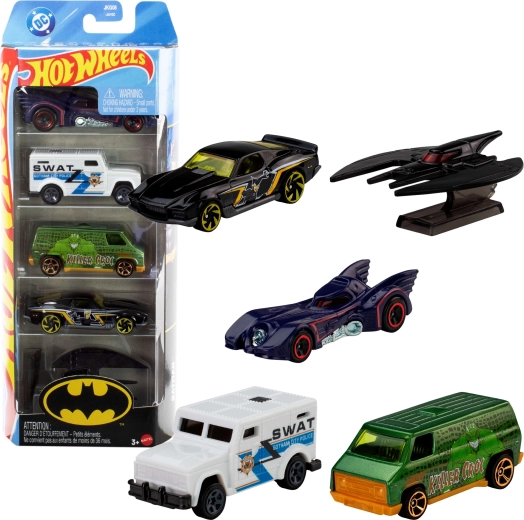Hot Wheels DC Batman – set 5 metalnih autića 1:64 (oko 7 cm)