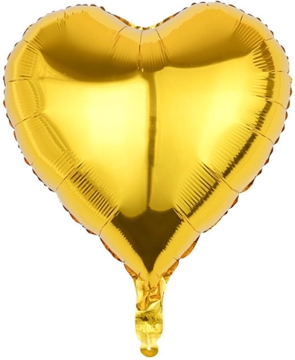 Zlatni folijski balon u obliku srca 45 cm