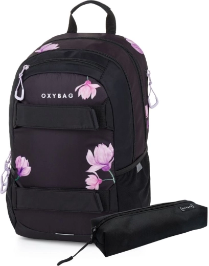Studentska torba s pernicom OXY Sport Flowers
