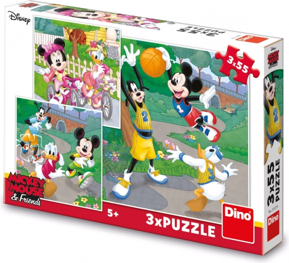 Puzzle MICKEY I MINNIE sportaju 3×55 dijelova
