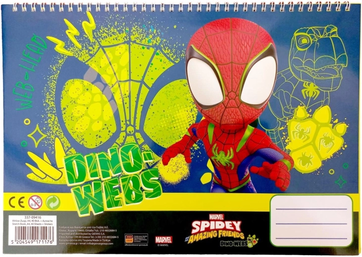 Spiral notebook with Spidey stickers A4 - 1 piece