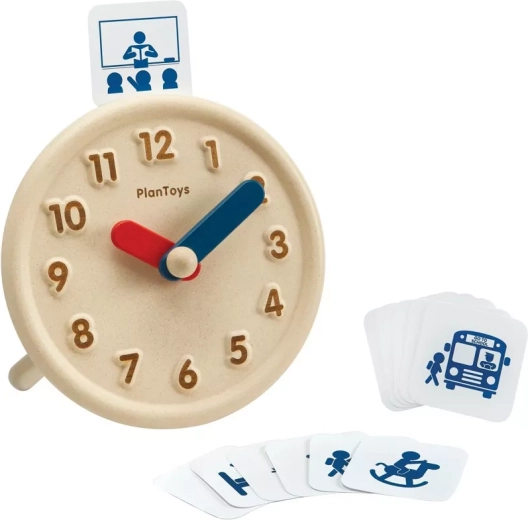 PlanToys drveni edukativni sat s karticama aktivnosti