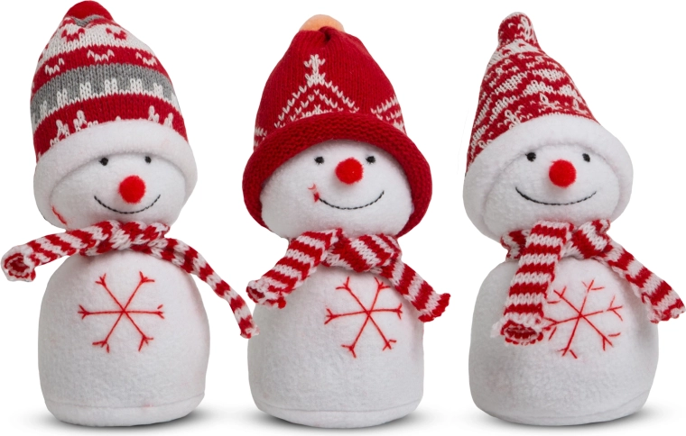 Christmas textile snowman decoration 20 cm - 1 piece