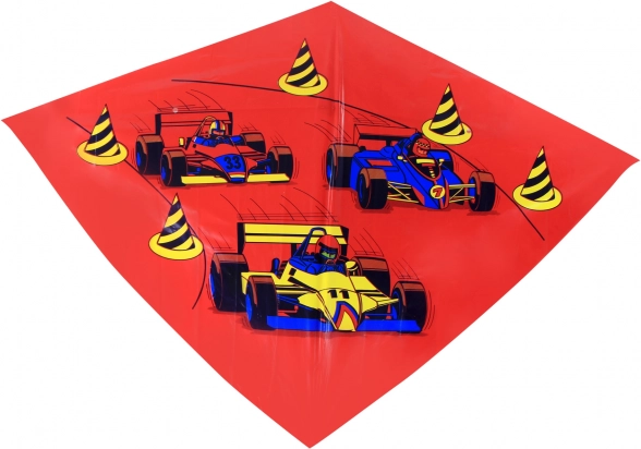 Šareni leteći zmaj s motivom trkaćih automobila