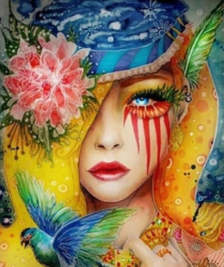 Dijamantno slikanje Šareni ptica 30 × 40 cm