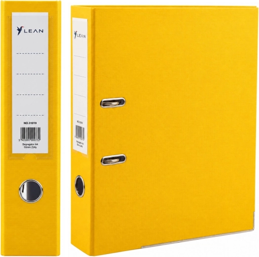 A4 document binder, 80 mm, lever mechanism, yellow
