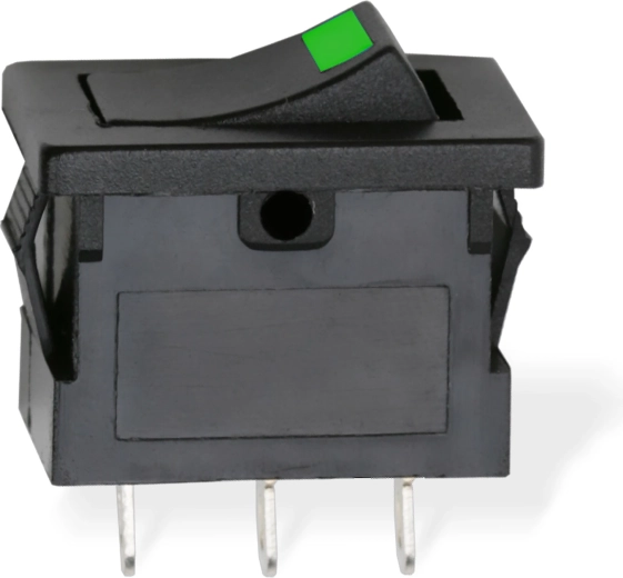 Black Rocker Switch with Green LED