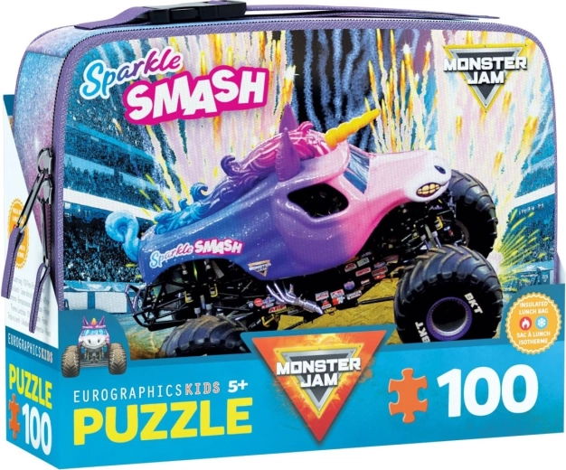 Puzzle u kutiji za užinu MONSTER JAM Sparkle Smash 100 dijelova