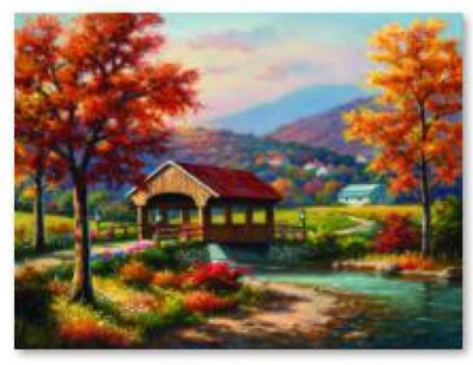 Diamond painting – autumn landscape 40 × 30 cm - 1 piece