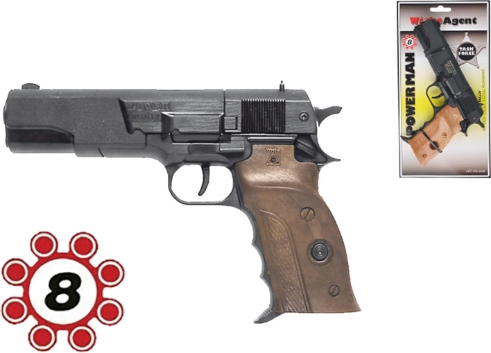 Kapsulni pištolj Power Man 22 cm za kapsule s 8 metaka