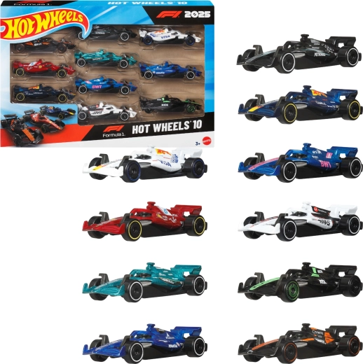 Hot Wheels Formula 1 Race Team Car Set (10 pcs)