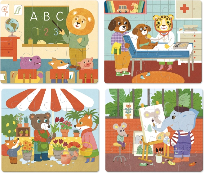 Vilac drvene puzzle Zanimanja 4 u 1