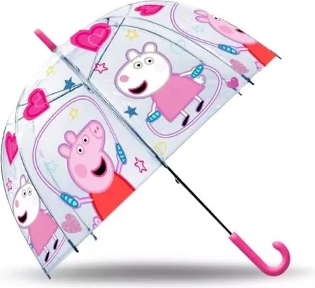 Prozirni automatski kišobran s motivom Peppa Pig za djecu