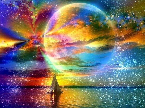 Dijamantno slikanje Mjesec 30 × 40 cm