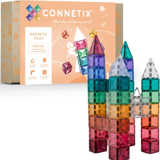 Connetix Pastel Square Pack magnetske građevne kocke 40 dijelova