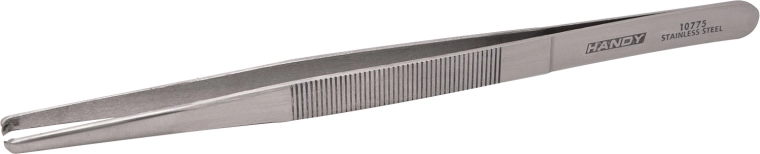 Tweezers with a flat V-profile tip