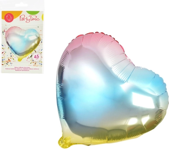 Dugin folijski balon u obliku srca 45 cm