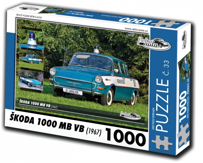 Retro auta puzzle Škoda 1000 MB VB (1967) – 1000 dijelova
